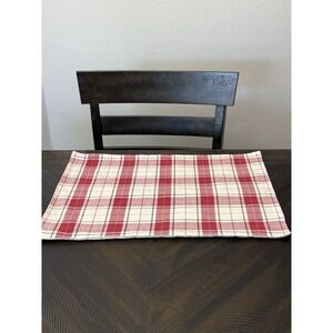Lot‎ of 6 Pottery Barn 2010 Place Mats 20x14 Red And Cream Plaid 100% Cotton